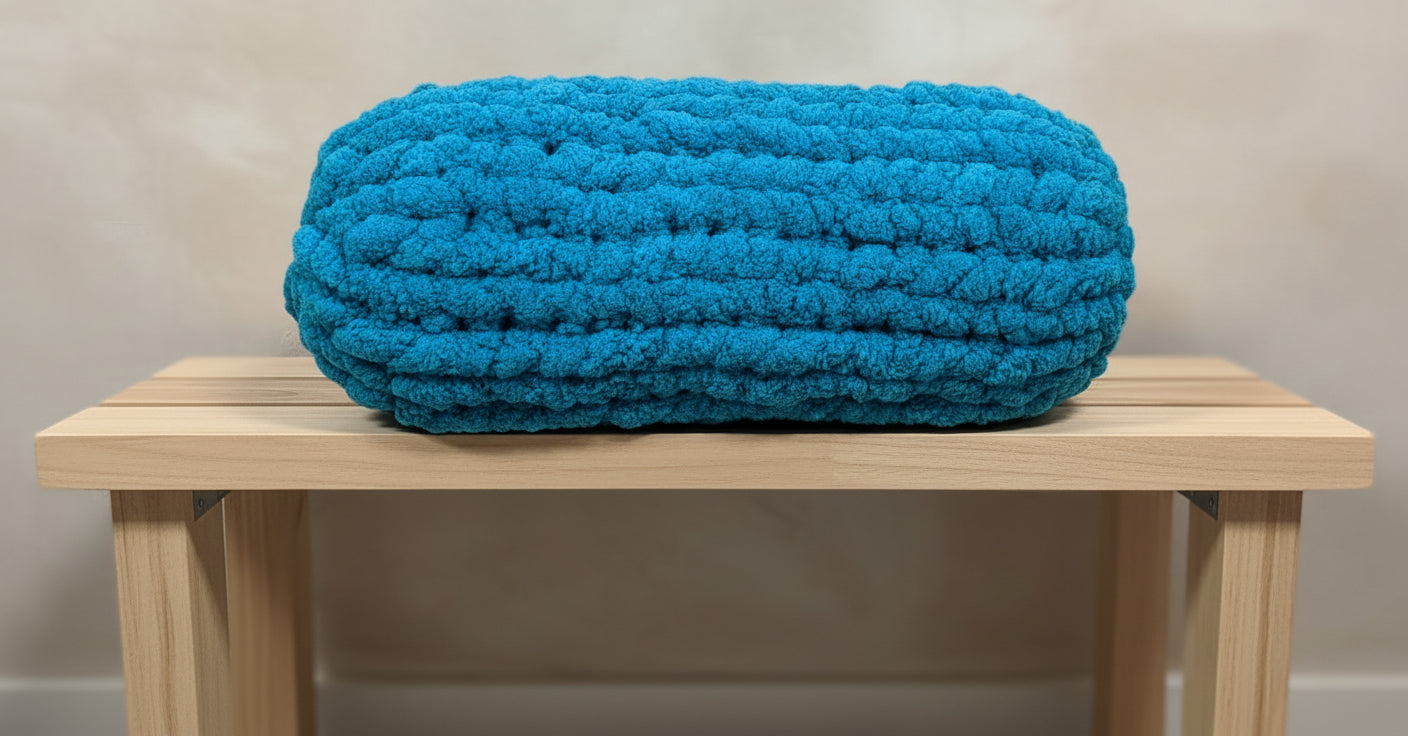 Handmade Blue 15" Custom Pillow