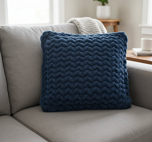 Handmade Blue Square Shaped 18" Custom Pillow